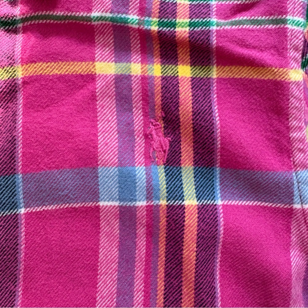 Polo Ralph Lauren Preppy Pink Plaid Button-Up Cotton Dress Girl’s Size 16 - Picture 4 of 13